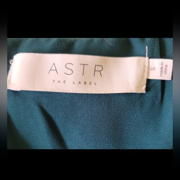 Astr Teal Animal Print V-Neck Blouse - Picture 3 of 3